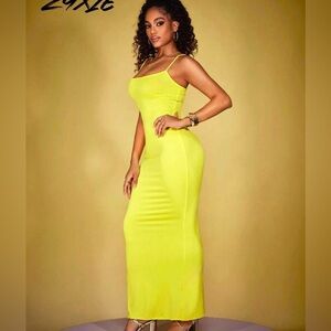 Yellow Spaghetti Strap Dress